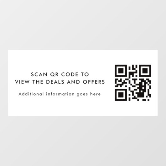 Scan QR Code Modern Simple Business Fensteraufkleber (Blatt)