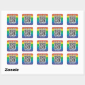 Scan QR-Code Regenbogen Classic Square Sticker (Blatt)