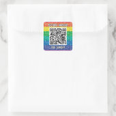 Scan QR-Code Regenbogen Classic Square Sticker (Tasche)