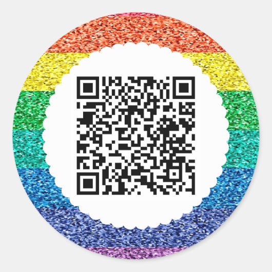 Scan QR-Code Regenbogen Klassischer Rundaufkleber Runder Aufkleber (Vorderseite)