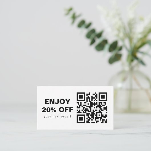 Scan-QR-Code Schwarz-Weiß-Diskontcode Visitenkarte (Stehend Vorderseite)