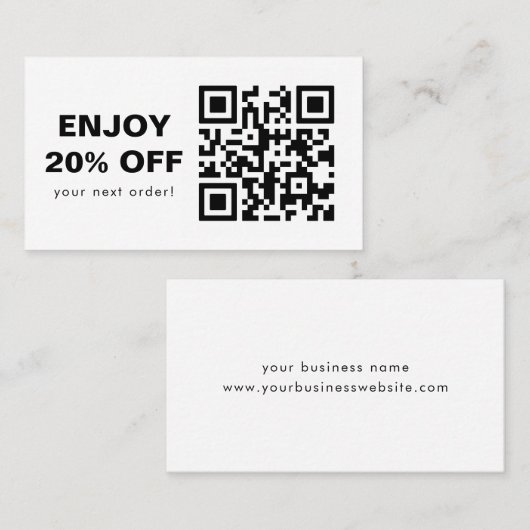 Scan-QR-Code Schwarz-Weiß-Diskontcode Visitenkarte (Vorne/Hinten)