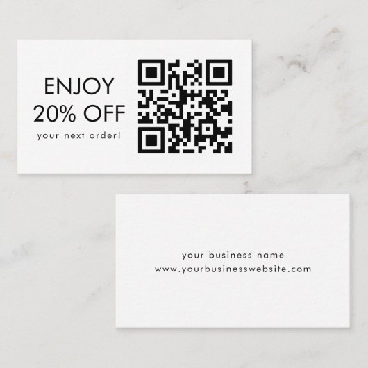 Scan-QR-Code Schwarz-Weiß-Diskontcode Visitenkarte (Vorne/Hinten)