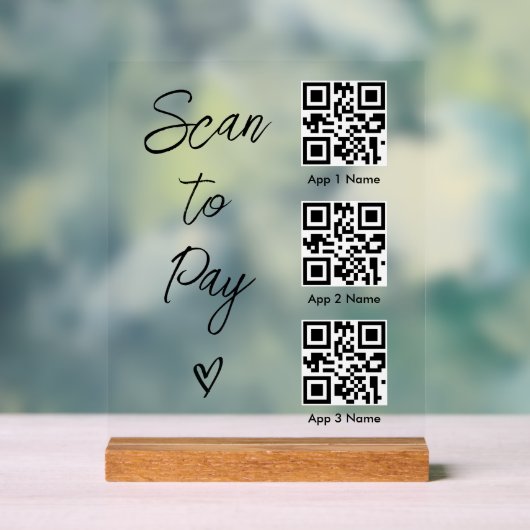 Scan QR Code to Pay For Business Digital Payment Acrylschild (Neutral)