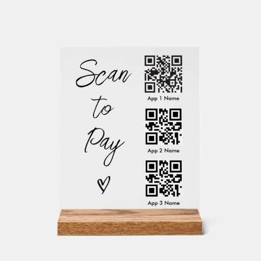 Scan QR Code to Pay For Business Digital Payment Acrylschild (Vorderseite)