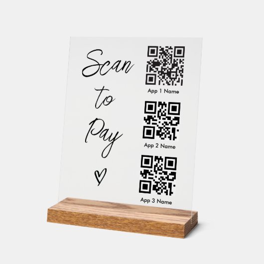 Scan QR Code to Pay For Business Digital Payment Acrylschild (Winkel)