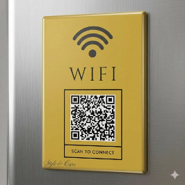 Scan QR for Guest WiFi Magnet Sign Easy Access