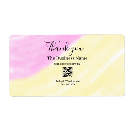 Scan QR to follow us thank you discount code pink (Vorne)