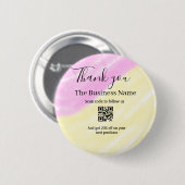 Scan QR to follow us thank you discount code pink  Button (Vorne & Hinten)