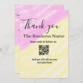 Scan QR to follow us thank you discount code pink  Einladung (Vorne/Hinten)