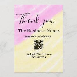 Scan QR to follow us thank you discount code pink Einladung