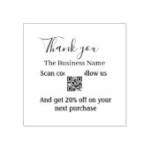 Scan QR to follow us thank you discount code pink  Gummistempel (Prägung)