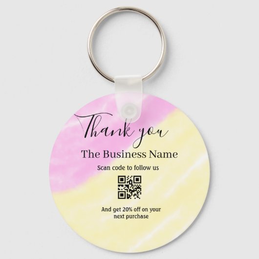 Scan QR to follow us thank you discount code pink  Schlüsselanhänger (Vorderseite)