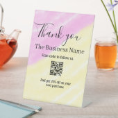 Scan QR to follow us thank you discount code pink  Sockelschild (In Situ)