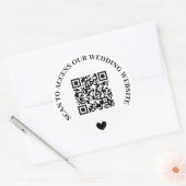 Scan to Access Wedding Website - QR Code Runder Aufkleber (Umschlag)