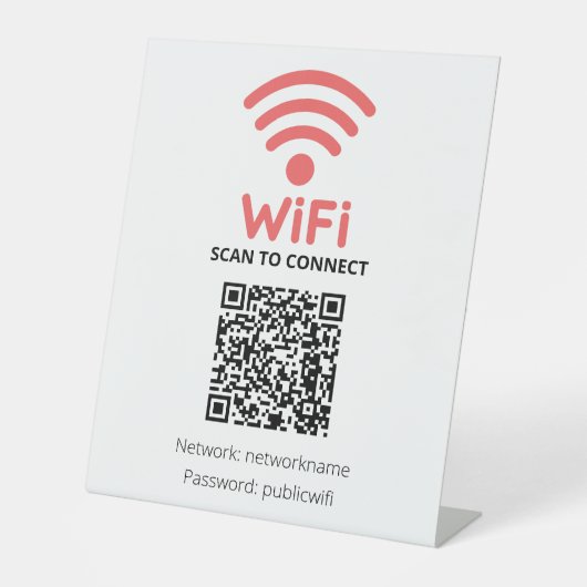 Scan to Connect Free Guest Wifi Sockelschild (Vorderseite)