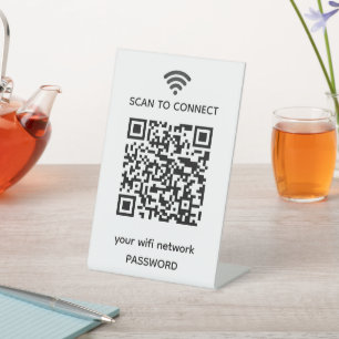 Scan to connect Guest Wifi Network qr-Code Sockelschild
