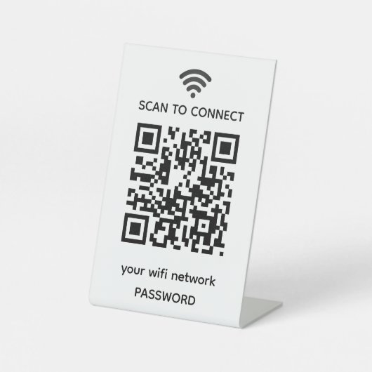 Scan to connect Guest Wifi Network qr-Code Sockelschild (Vorderseite)