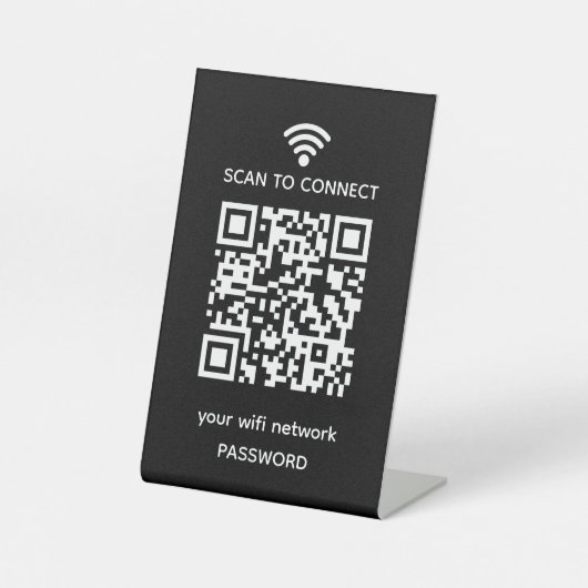 Scan to connect Guest Wifi Network qr-Code Sockelschild (Vorderseite)
