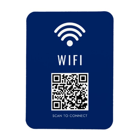 Scan-to-Connect-Navy-WiFi-Magnet mit QR-Code Magnet (Vertikal)
