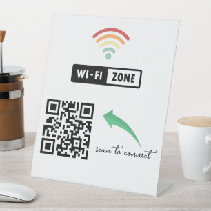 Scan to Connect QR Code Internet Wifi Network Sockelschild