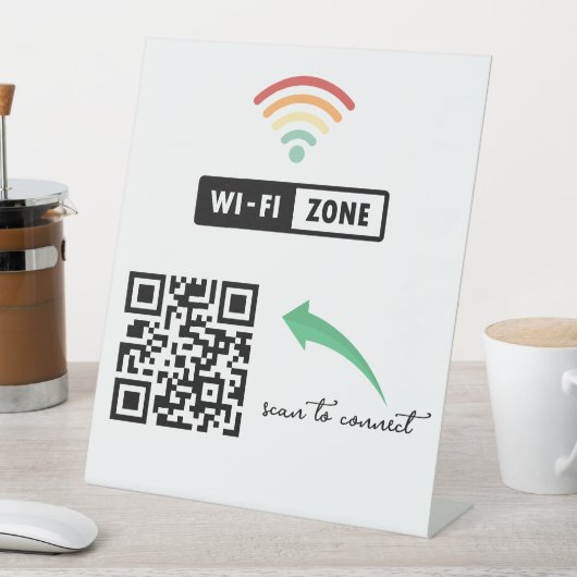 Scan to Connect QR Code Internet Wifi Network Sockelschild (In Situ)