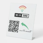 Scan to Connect QR Code Internet Wifi Network Sockelschild (Vorderseite)