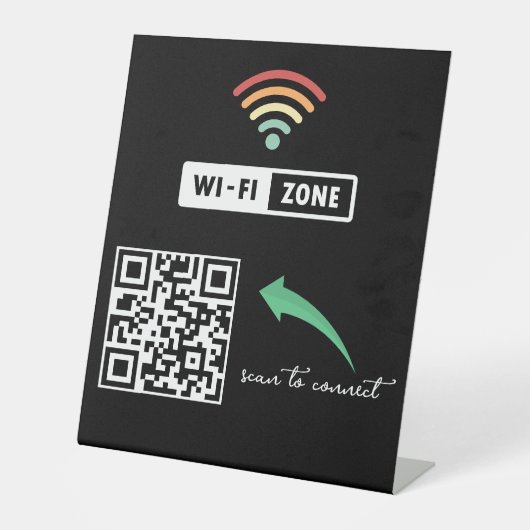 Scan to Connect QR Code Internet Wifi Network Sockelschild (Vorderseite)