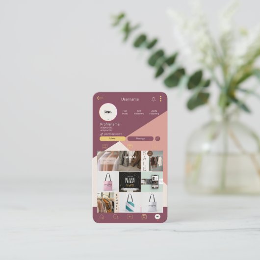 Scan to Connect QR Code Logo Instant Business Card Visitenkarte (Stehend Vorderseite)