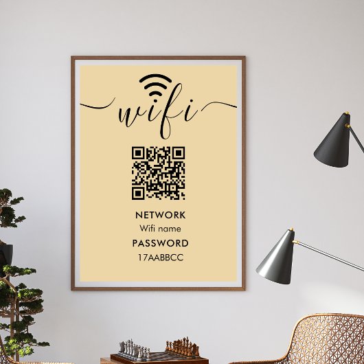 Scan to Connect Wifi Network QR-Code Minimalistisc Poster