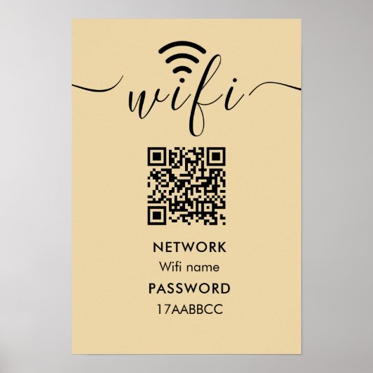 Scan to Connect Wifi Network QR-Code Minimalistisc Poster (Vorne)