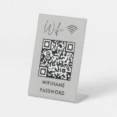 Scan to Connect Wifi Qr Code Password Modern grau Sockelschild (Vorderseite)