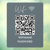 Scan to Connect Wifi Qr Code Password Modern Navy Fensteraufkleber (Blatt 3)