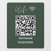 Scan to Connect Wifi Qr-Codekennwort dunkelgrün Fensteraufkleber (Blatt)
