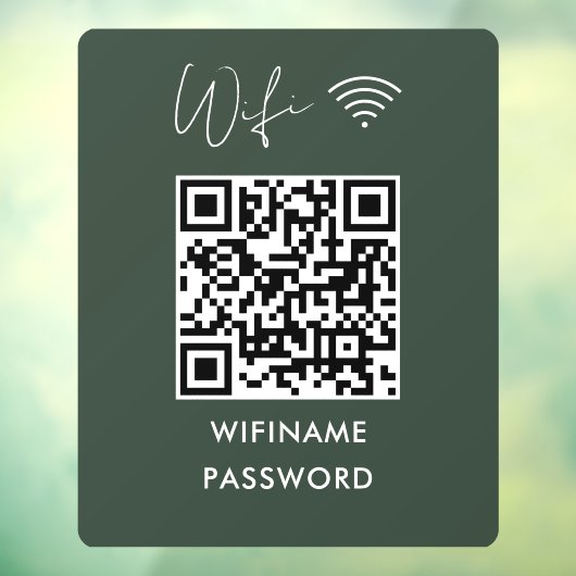 Scan to Connect Wifi Qr-Codekennwort dunkelgrün Fensteraufkleber (Blatt 3)