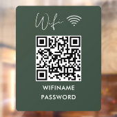 Scan to Connect Wifi Qr-Codekennwort dunkelgrün Fensteraufkleber (Blatt 2)