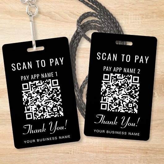 Scan to Pay 2 Payment QR Codes Black Ausweis