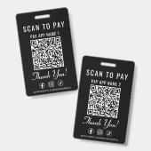 Scan to Pay 2 Payment QR Codes Social Media Ausweis (Vorder- & Rückseite)