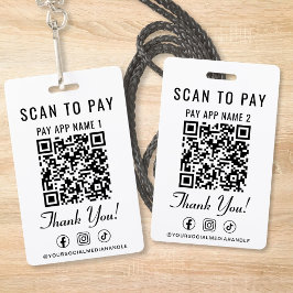 Scan to Pay 2 Payment QR Codes Social Media Ausweis