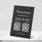 Scan to Pay 2 QR Codes Black Business Tabletop Sockelschild