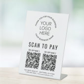 Scan to Pay 2 QR Codes Business-Logo Sockelschild