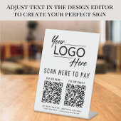 Scan to Pay 2 QR Codes Business-Logo Sockelschild