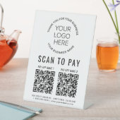 Scan to Pay 2 QR Codes Business-Logo Sockelschild (In Situ)