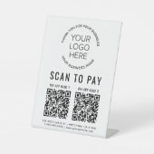 Scan to Pay 2 QR Codes Business-Logo Sockelschild (Vorderseite)