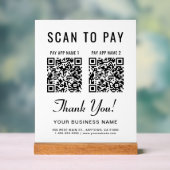 Scan to Pay 2 QR Codes Tabletop Acrylschild (Neutral)
