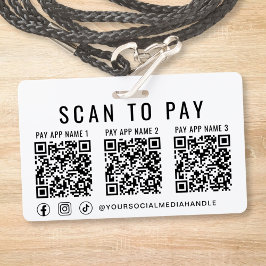 Scan to Pay 3 Payment QR Codes Social Media Ausweis