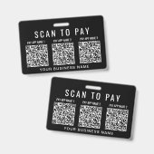 Scan to Pay 3 QR Codes Business Ausweis (Vorder- & Rückseite)