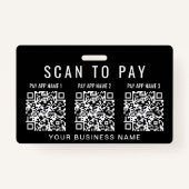 Scan to Pay 3 QR Codes Business Ausweis (Vorderseite)