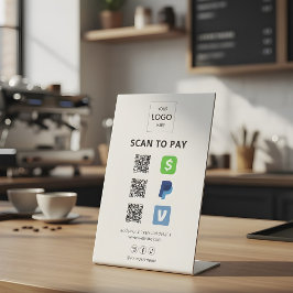 Scan to Pay Business Logo Qr Code Pedestzeichen Sockelschild