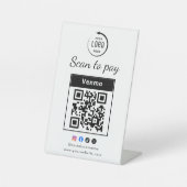 Scan To Pay Business Logo Qr Code Sockelschild (Vorderseite)